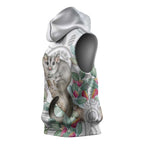 Australia Opossum Sleeveless Hoodie Aboriginal Art Gumtree Blossoms Grunge - Aussie Hoodie