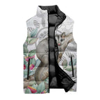 Australia Opossum Sleeveless Puffer Jacket Aboriginal Art Gumtree Blossoms Grunge - Aussie Hoodie