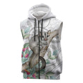 Australia Opossum Sleeveless Zip Hoodie Aboriginal Art Gumtree Blossoms Grunge LT14