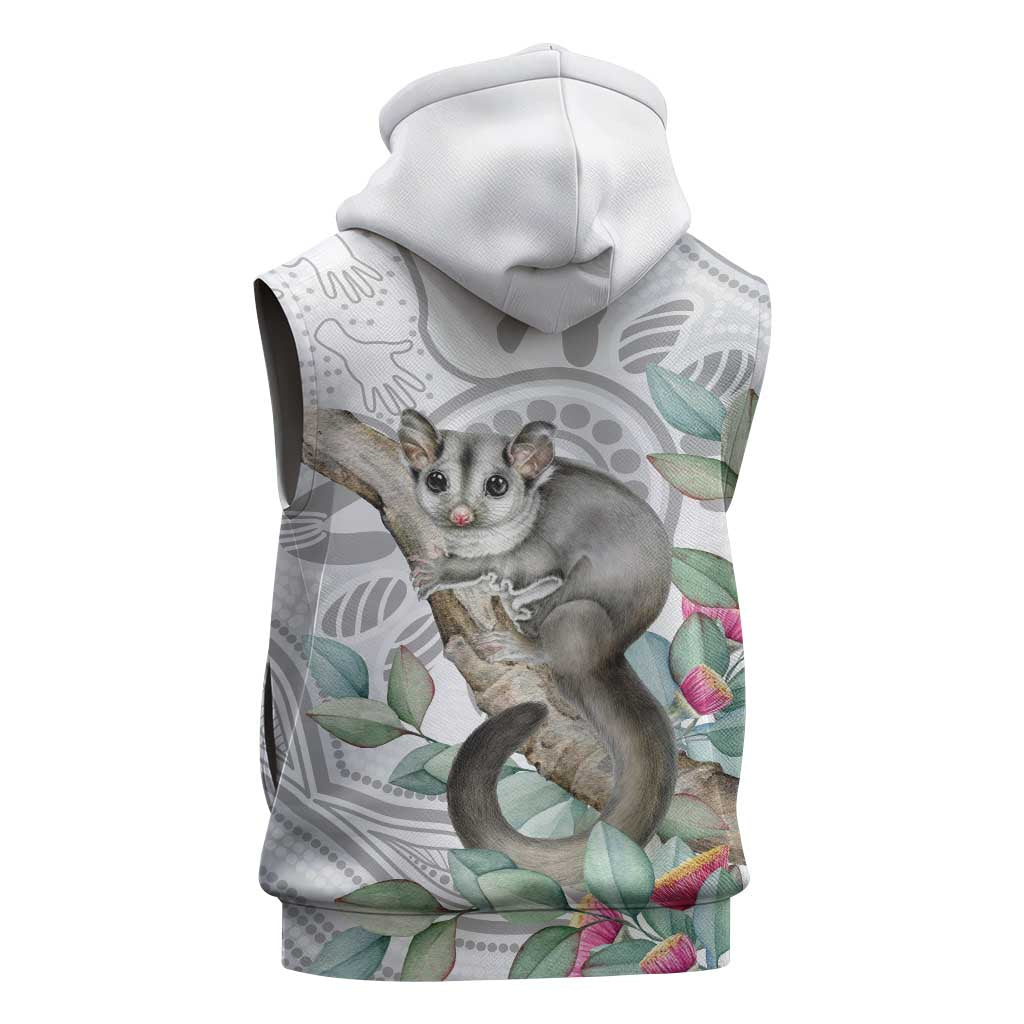 Australia Opossum Sleeveless Zip Hoodie Aboriginal Art Gumtree Blossoms Grunge LT14
