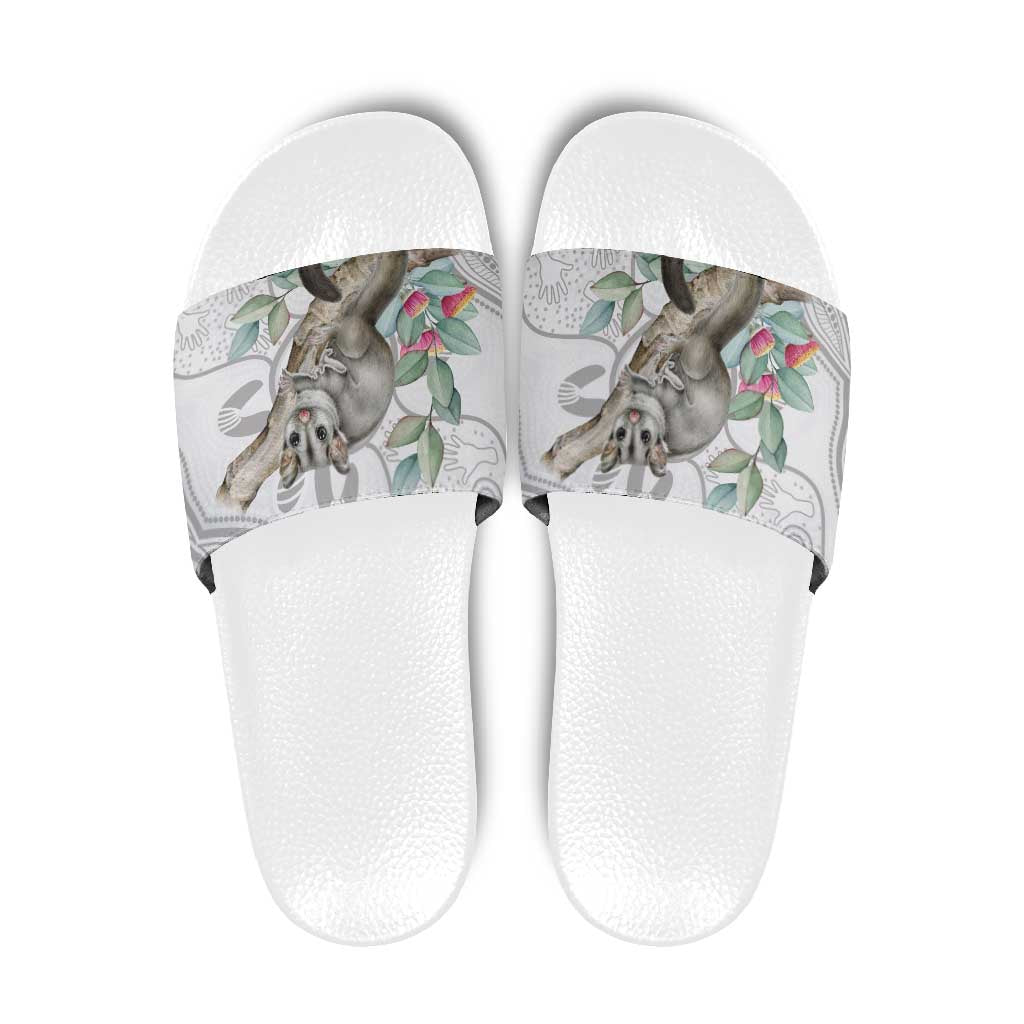 Australia Opossum Slide Sandals Aboriginal Art Gumtree Blossoms Grunge - Aussie Hoodie