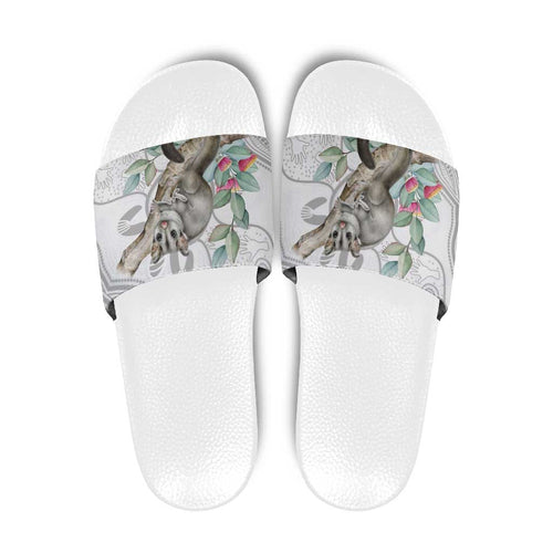 Australia Opossum Slide Sandals Aboriginal Art Gumtree Blossoms Grunge - Aussie Hoodie