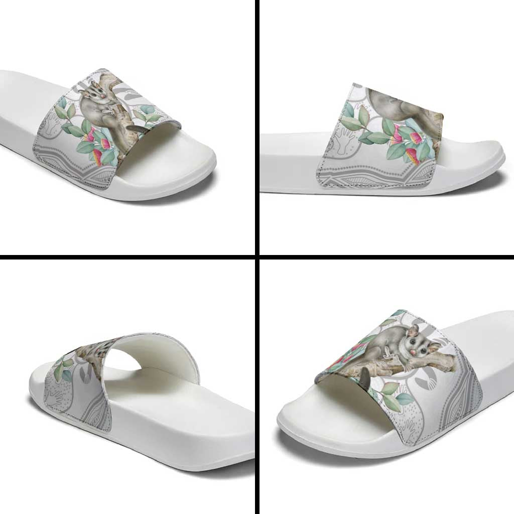 Australia Opossum Slide Sandals Aboriginal Art Gumtree Blossoms Grunge - Aussie Hoodie