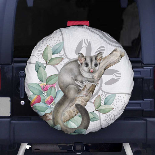 Australia Opossum Spare Tire Cover Aboriginal Art Gumtree Blossoms Grunge - Aussie Hoodie