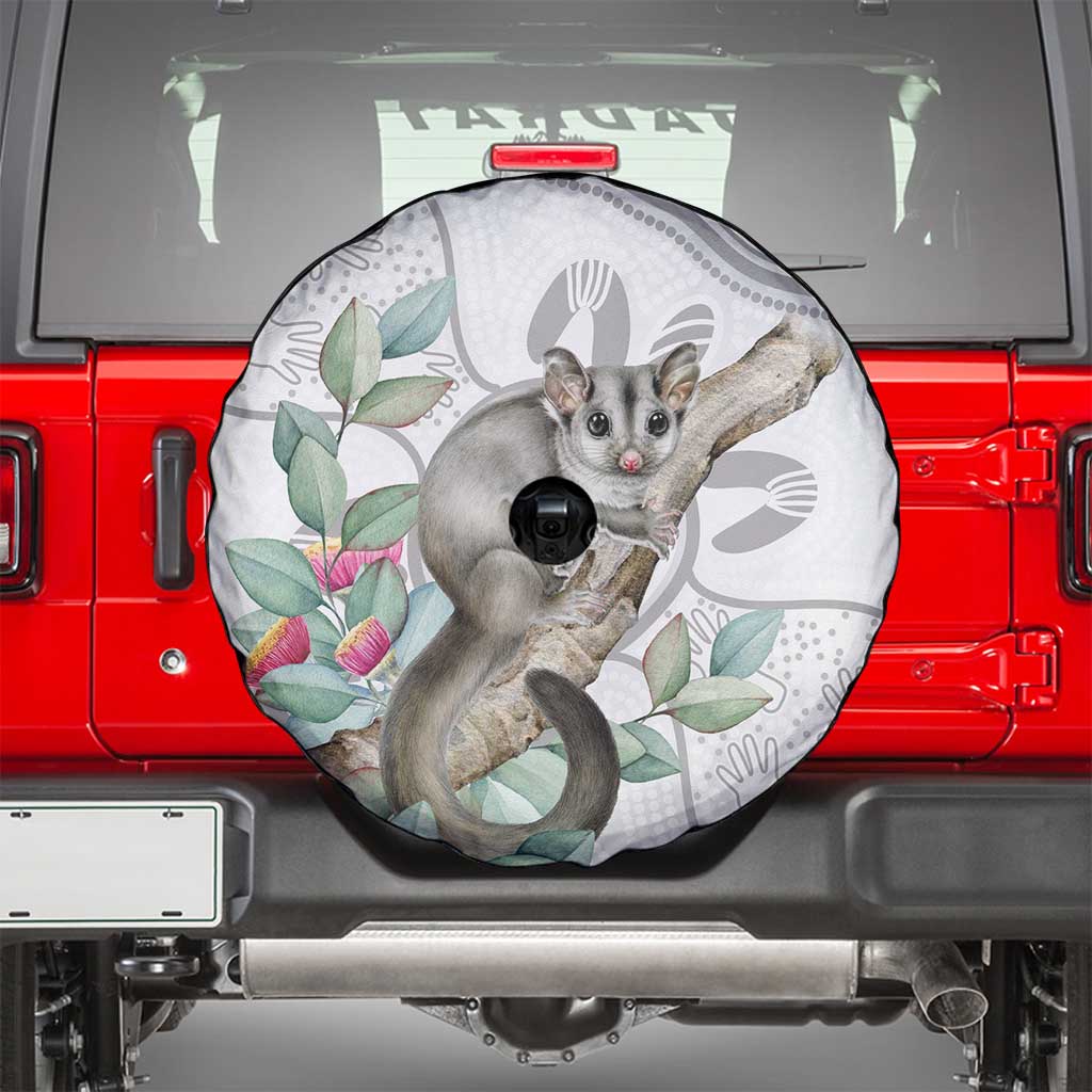 Australia Opossum Spare Tire Cover Aboriginal Art Gumtree Blossoms Grunge - Aussie Hoodie