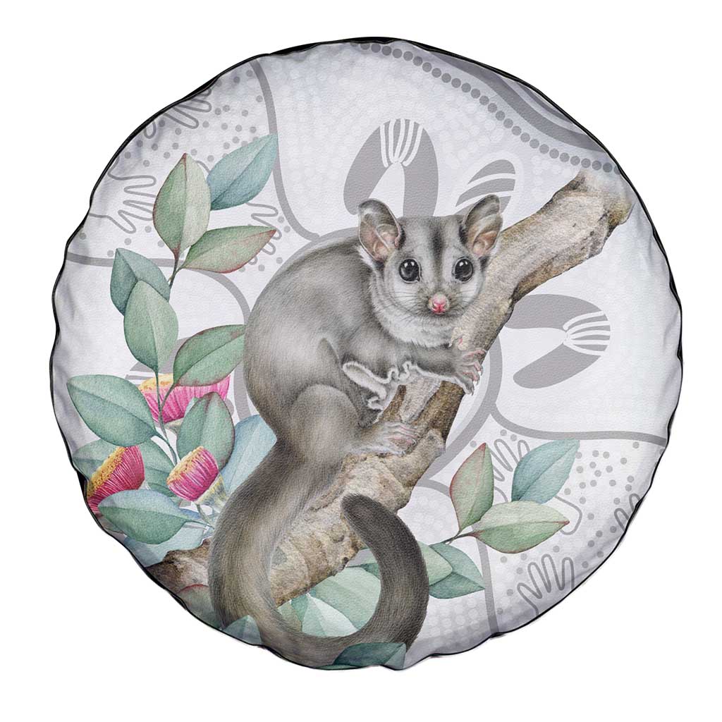 Australia Opossum Spare Tire Cover Aboriginal Art Gumtree Blossoms Grunge - Aussie Hoodie