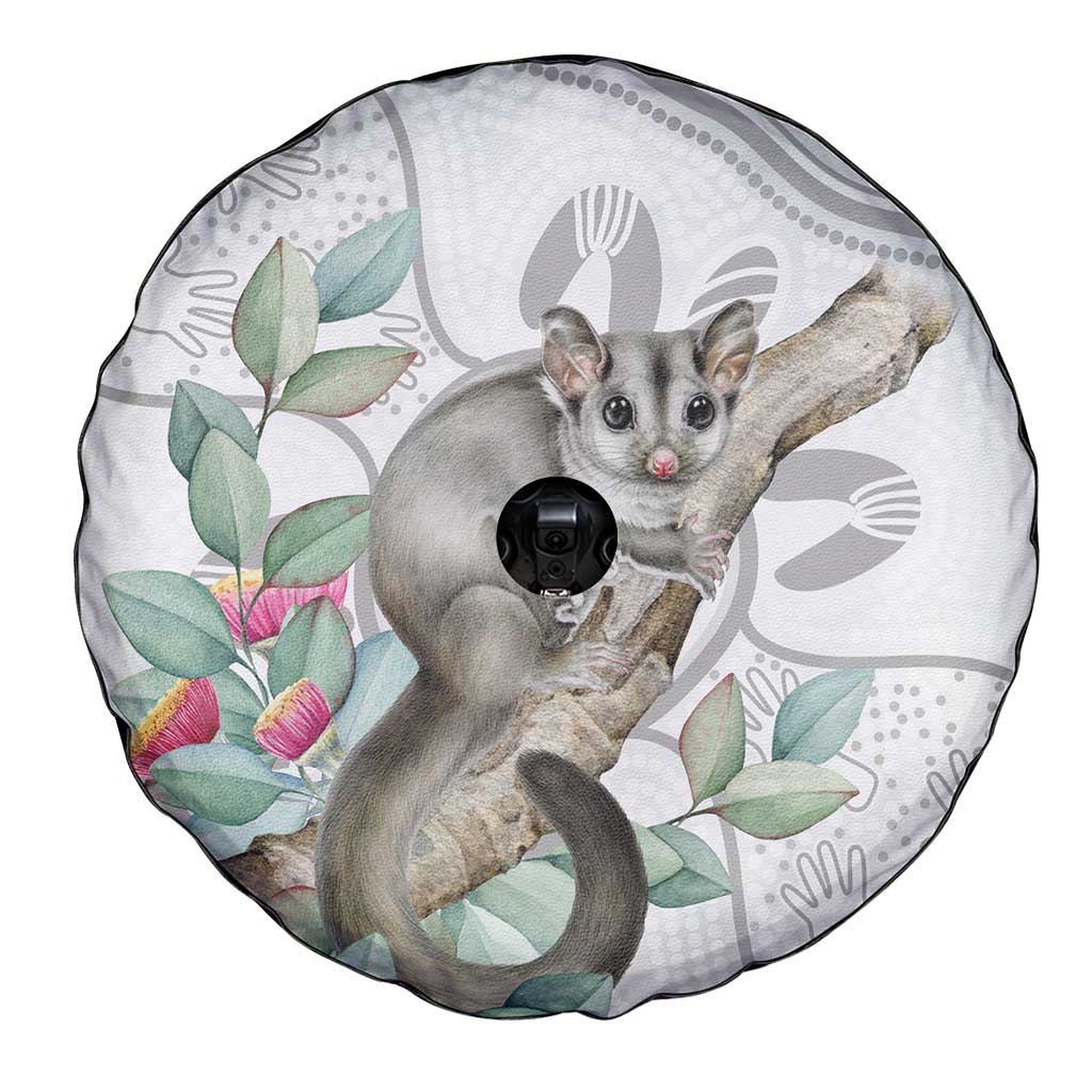 Australia Opossum Spare Tire Cover Aboriginal Art Gumtree Blossoms Grunge - Aussie Hoodie