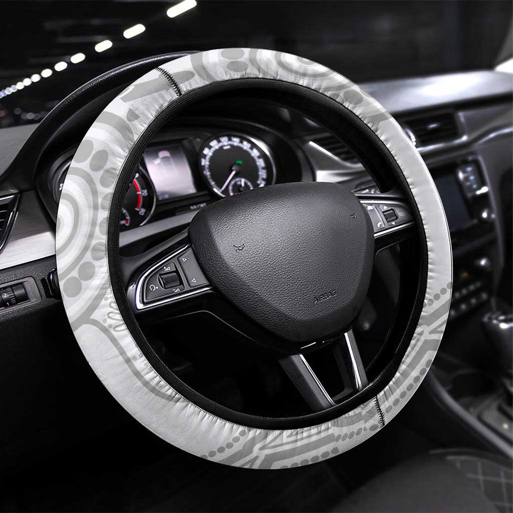 Australia Opossum Steering Wheel Cover Aboriginal Art Gumtree Blossoms Grunge - Aussie Hoodie