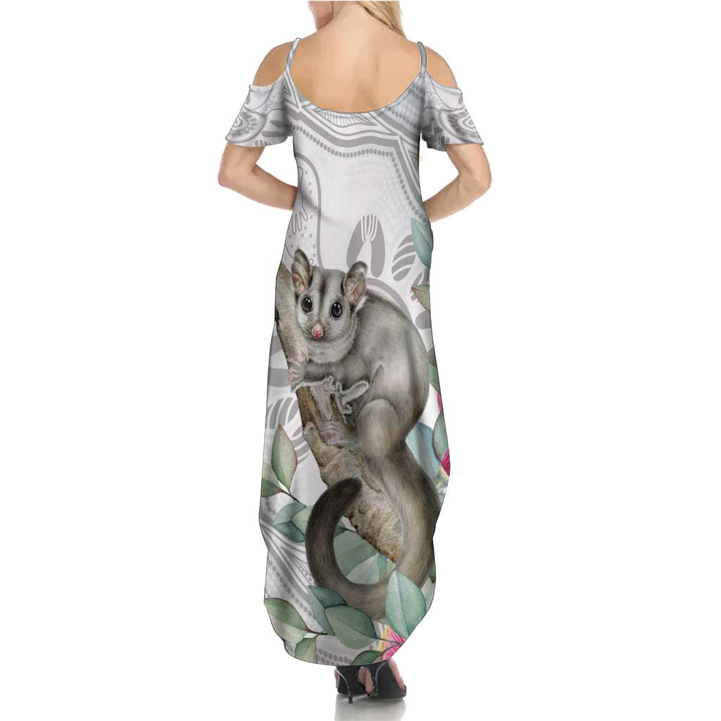 Australia Opossum Summer Maxi Dress Aboriginal Art Gumtree Blossoms Grunge - Aussie Hoodie