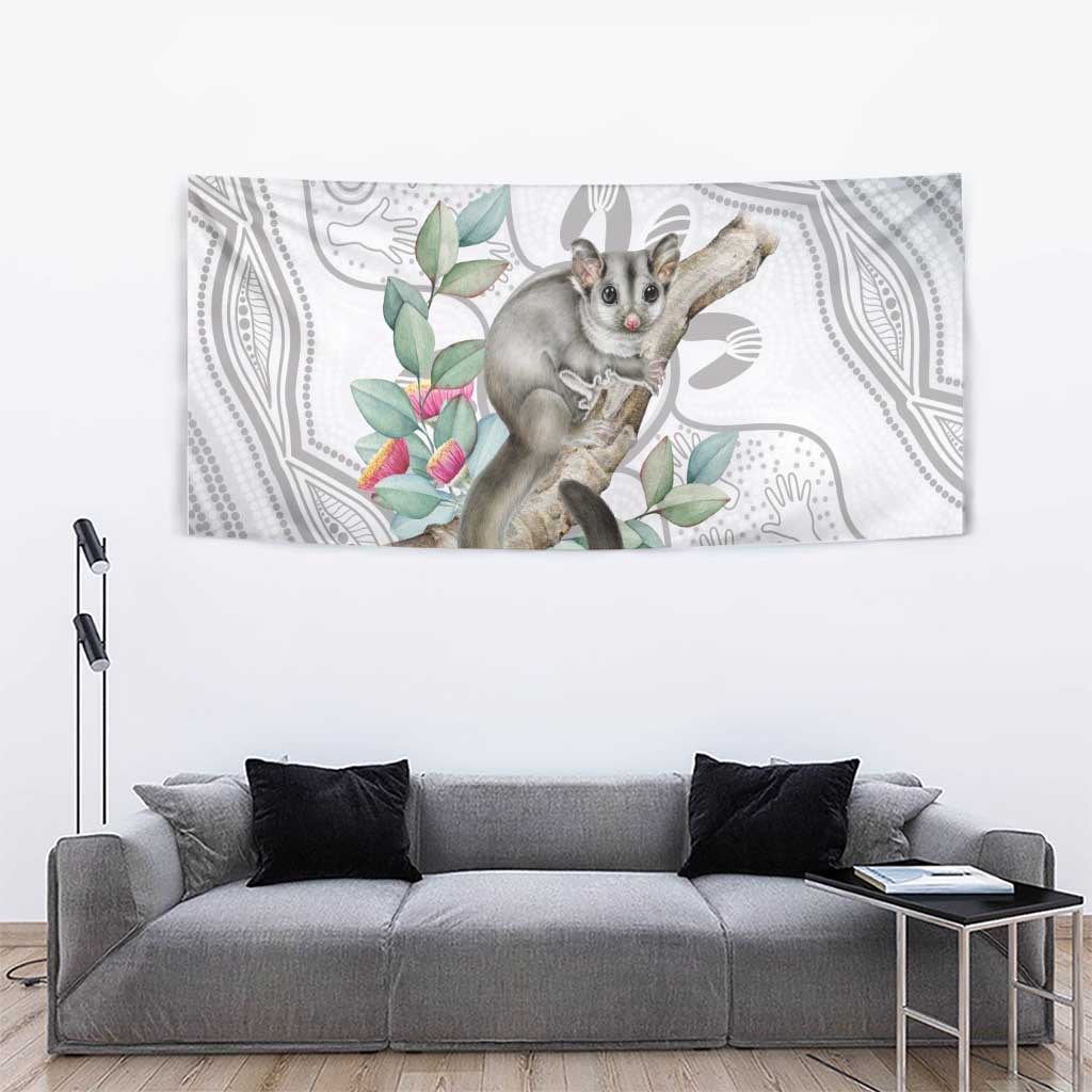 Australia Opossum Tapestry Aboriginal Art Gumtree Blossoms Grunge - Aussie Hoodie