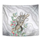 Australia Opossum Tapestry Aboriginal Art Gumtree Blossoms Grunge - Aussie Hoodie