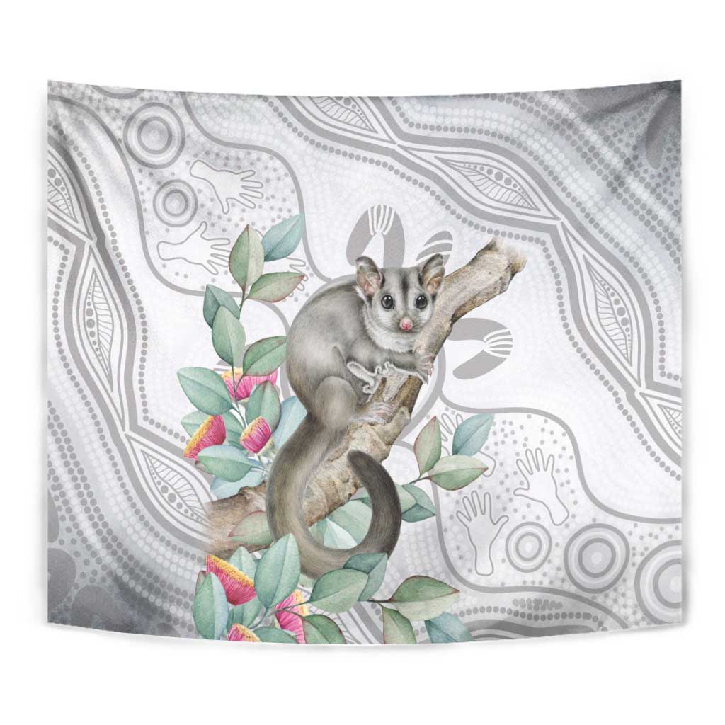 Australia Opossum Tapestry Aboriginal Art Gumtree Blossoms Grunge - Aussie Hoodie