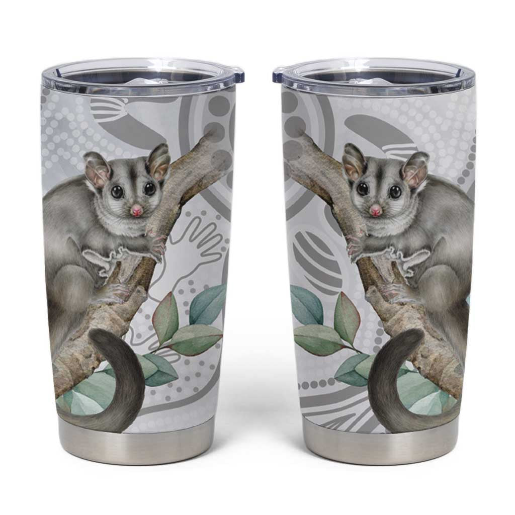 Australia Opossum Tumbler Cup Aboriginal Art Gumtree Blossoms Grunge - Aussie Hoodie
