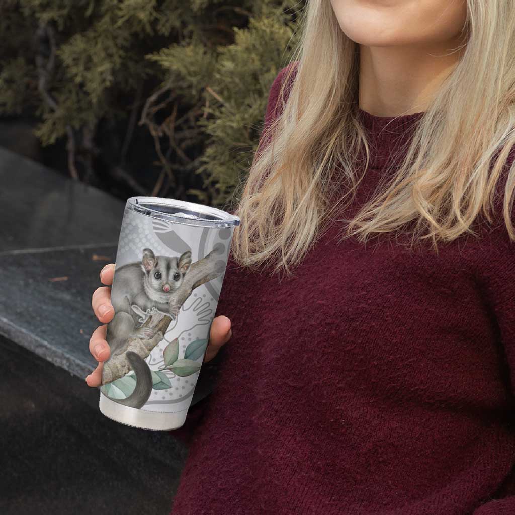 Australia Opossum Tumbler Cup Aboriginal Art Gumtree Blossoms Grunge - Aussie Hoodie