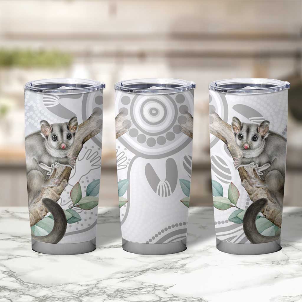 Australia Opossum Tumbler Cup Aboriginal Art Gumtree Blossoms Grunge - Aussie Hoodie