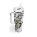 Australia Opossum Tumbler With Handle Aboriginal Art Gumtree Blossoms Grunge - Aussie Hoodie