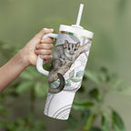 Australia Opossum Tumbler With Handle Aboriginal Art Gumtree Blossoms Grunge - Aussie Hoodie