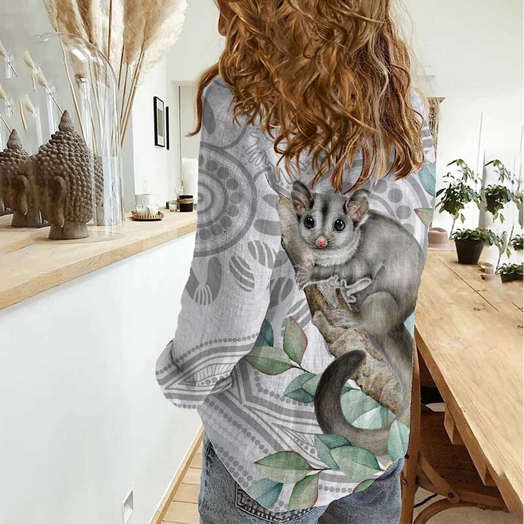 Australia Opossum Women Casual Shirt Aboriginal Art Gumtree Blossoms Grunge - Aussie Hoodie