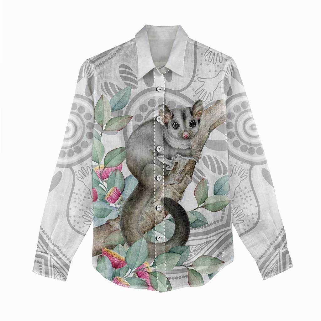 Australia Opossum Women Casual Shirt Aboriginal Art Gumtree Blossoms Grunge - Aussie Hoodie