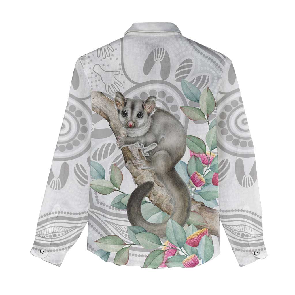 Australia Opossum Women Casual Shirt Aboriginal Art Gumtree Blossoms Grunge - Aussie Hoodie