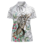 Australia Opossum Women Polo Shirt Aboriginal Art Gumtree Blossoms Grunge - Aussie Hoodie