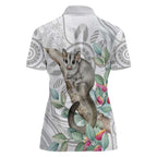 Australia Opossum Women Polo Shirt Aboriginal Art Gumtree Blossoms Grunge - Aussie Hoodie
