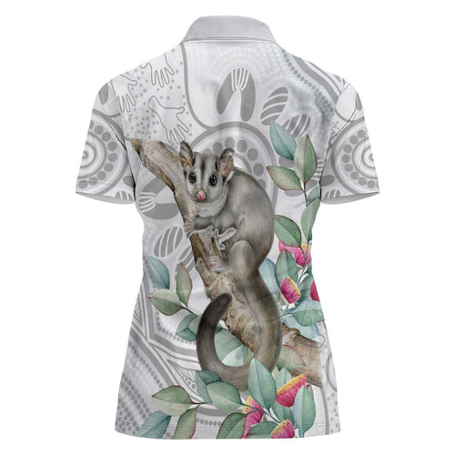 Australia Opossum Women Polo Shirt Aboriginal Art Gumtree Blossoms Grunge - Aussie Hoodie