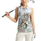 Australia Opossum Women Sleeveless Polo Shirt Aboriginal Art Gumtree Blossoms Grunge - Aussie Hoodie