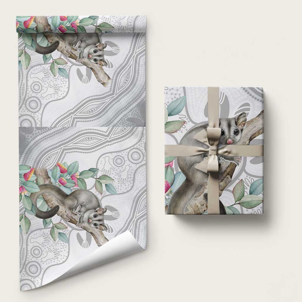 Australia Opossum Wrapping Paper Aboriginal Art Gumtree Blossoms Grunge - Aussie Hoodie