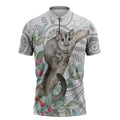 Australia Opossum Zipper Polo Shirt Aboriginal Art Gumtree Blossoms Grunge - Aussie Hoodie