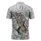 Australia Opossum Zipper Polo Shirt Aboriginal Art Gumtree Blossoms Grunge - Aussie Hoodie