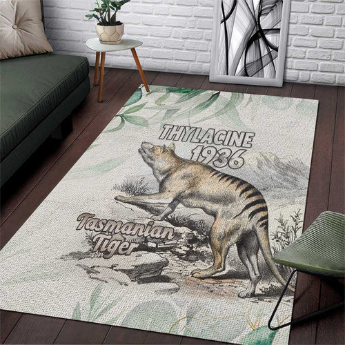 Australia Tasmanian Tiger Area Rug Memorial 1936 Thylacine - Aussie Hoodie