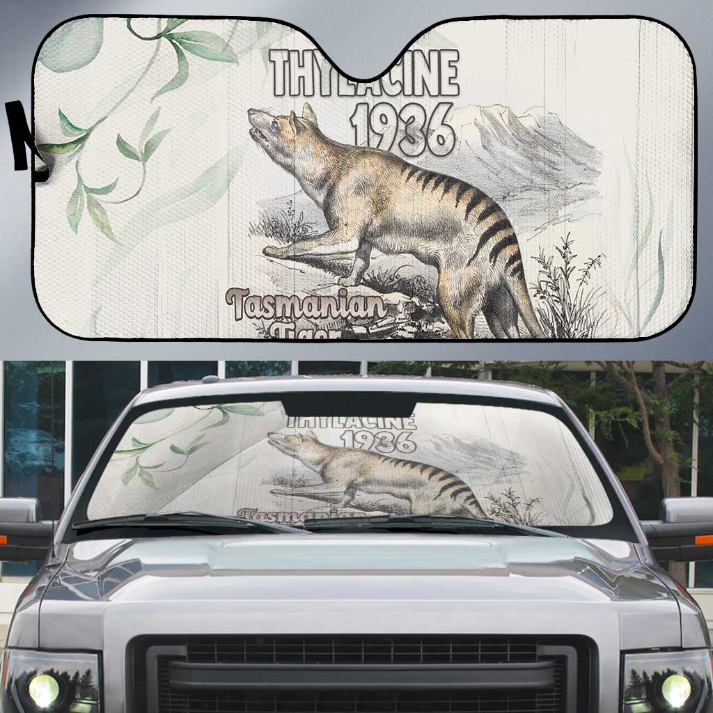 Australia Tasmanian Tiger Auto Sun Shade Memorial 1936 Thylacine - Aussie Hoodie