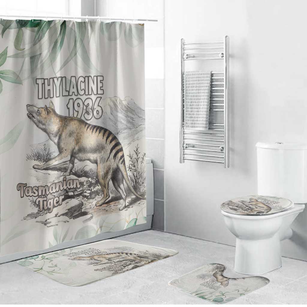 Australia Tasmanian Tiger Bathroom Set Memorial 1936 Thylacine - Aussie Hoodie