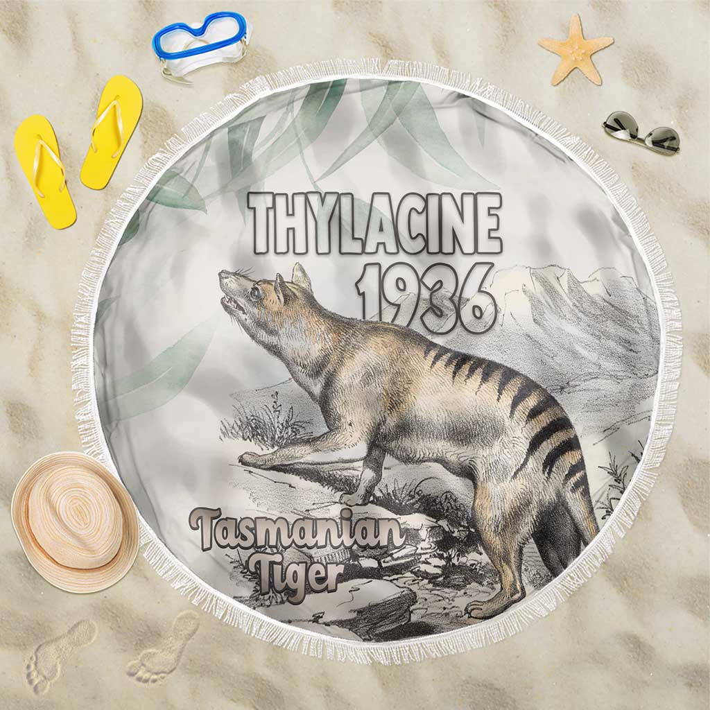 Australia Tasmanian Tiger Beach Blanket Memorial 1936 Thylacine - Aussie Hoodie