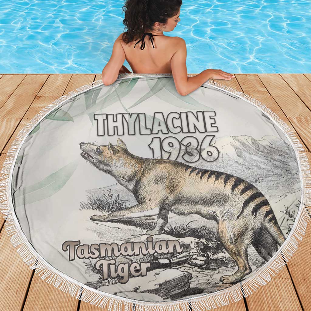 Australia Tasmanian Tiger Beach Blanket Memorial 1936 Thylacine - Aussie Hoodie