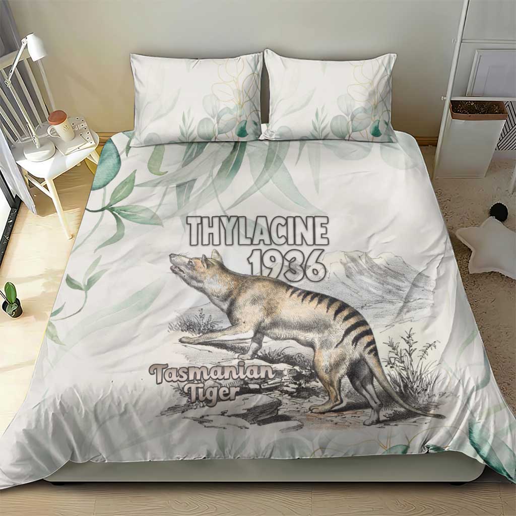 Australia Tasmanian Tiger Bedding Set Memorial 1936 Thylacine - Aussie Hoodie