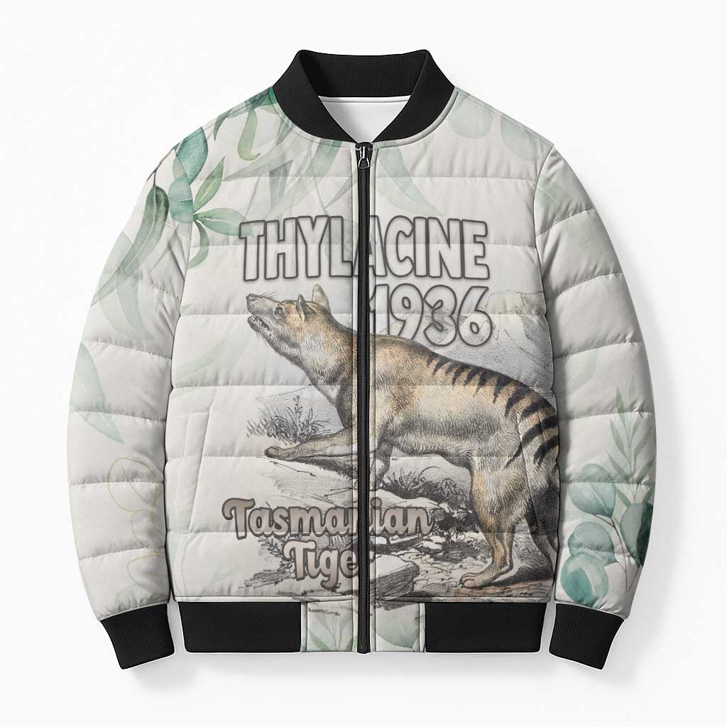 Australia Tasmanian Tiger Bomber Puffer Jacket Memorial 1936 Thylacine - Aussie Hoodie