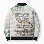 Australia Tasmanian Tiger Bomber Puffer Jacket Memorial 1936 Thylacine - Aussie Hoodie