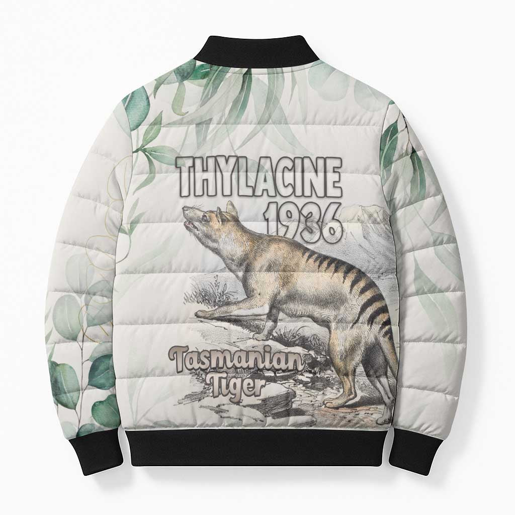 Australia Tasmanian Tiger Bomber Puffer Jacket Memorial 1936 Thylacine - Aussie Hoodie