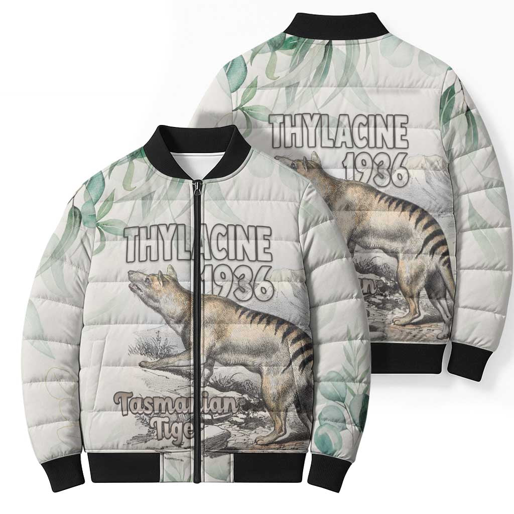 Australia Tasmanian Tiger Bomber Puffer Jacket Memorial 1936 Thylacine - Aussie Hoodie