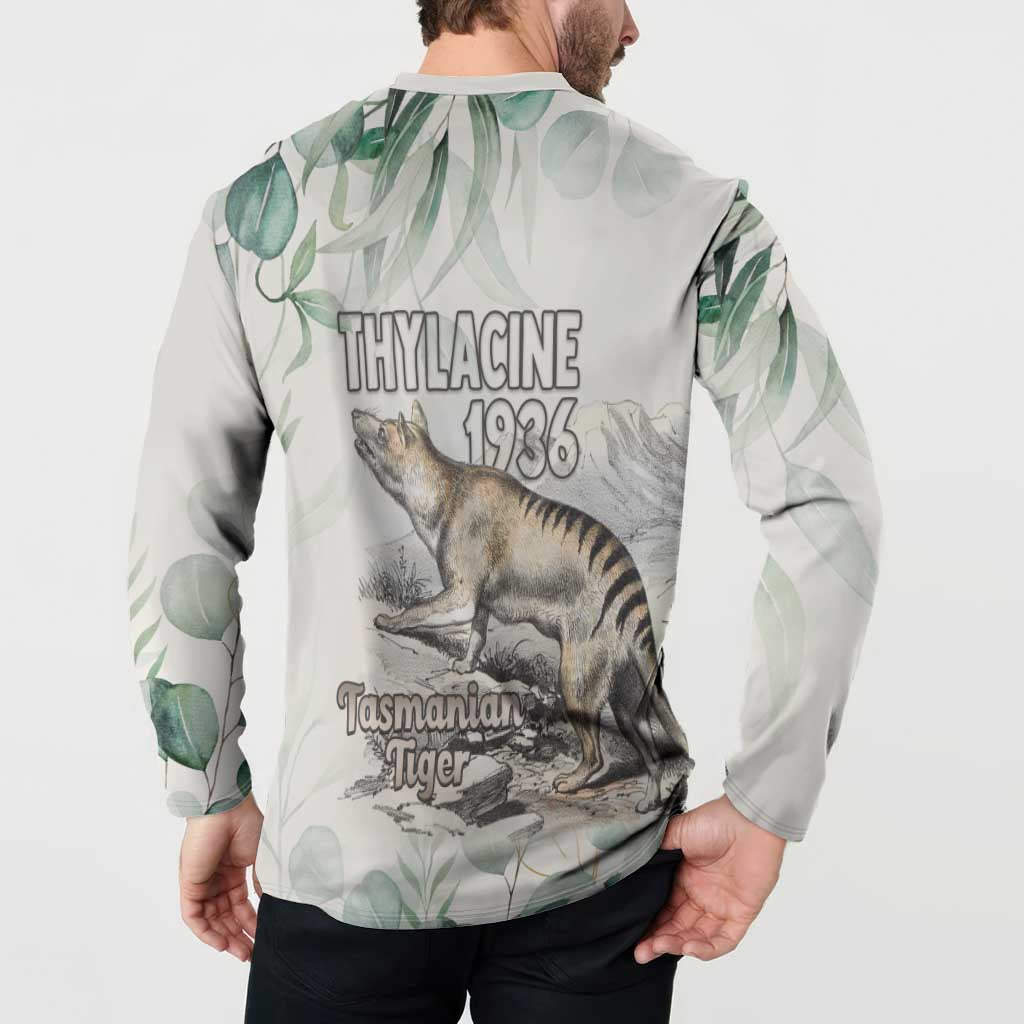 Australia Tasmanian Tiger Button Sweatshirt Memorial 1936 Thylacine - Aussie Hoodie