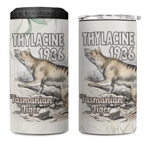 Australia Tasmanian Tiger 4 in 1 Can Cooler Tumbler Memorial 1936 Thylacine - Aussie Hoodie