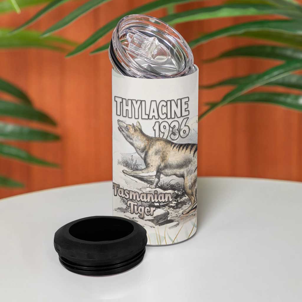 Australia Tasmanian Tiger 4 in 1 Can Cooler Tumbler Memorial 1936 Thylacine - Aussie Hoodie