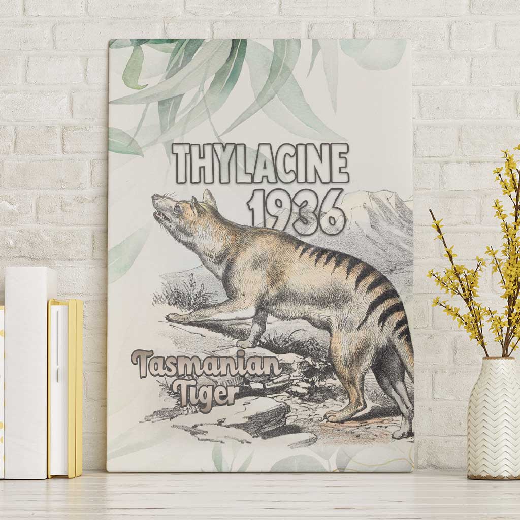 Australia Tasmanian Tiger Canvas Wall Art Memorial 1936 Thylacine - Aussie Hoodie