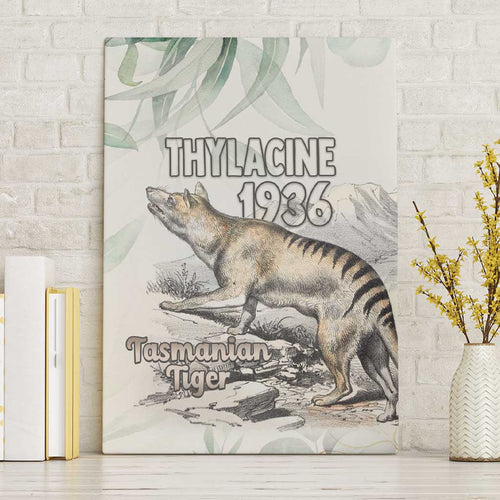 Australia Tasmanian Tiger Canvas Wall Art Memorial 1936 Thylacine - Aussie Hoodie