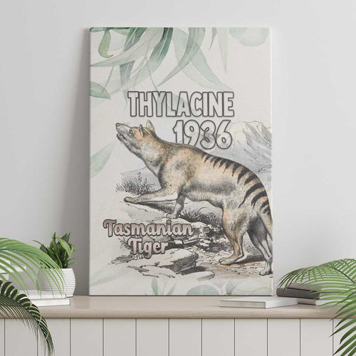 Australia Tasmanian Tiger Canvas Wall Art Memorial 1936 Thylacine - Aussie Hoodie