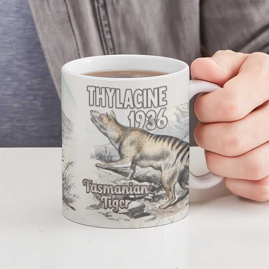 Australia Tasmanian Tiger Ceramic Mug Memorial 1936 Thylacine - Aussie Hoodie