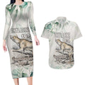 Australia Tasmanian Tiger Couples Matching Long Sleeve Bodycon Dress and Hawaiian Shirt Memorial 1936 Thylacine - Aussie Hoodie