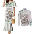 Australia Tasmanian Tiger Couples Matching Mermaid Dress and Long Sleeve Button Shirt Memorial 1936 Thylacine - Aussie Hoodie